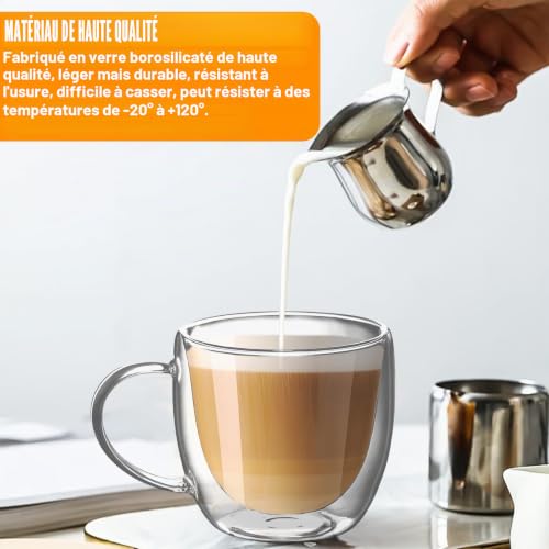 Verre borosilicate double paroi de 250 ml résistant aux chocs