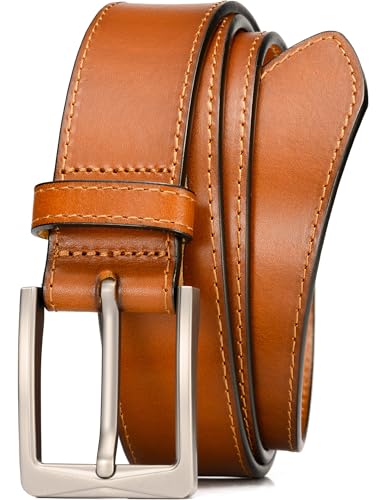 WOLFANT Men's 35mm Dress Casual Belt,100% Italian Full Grain Real