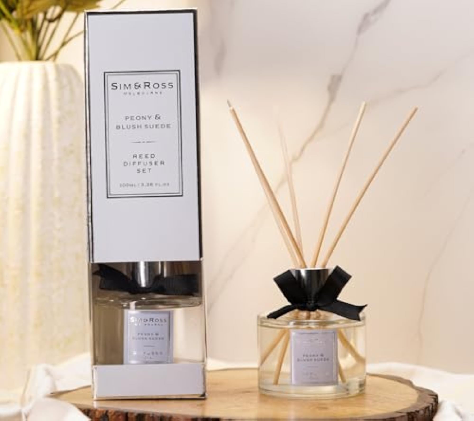 Peony & Blush Suede Reed Diffuser Set, Toxin Free