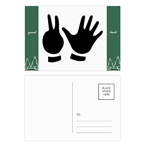 Cartes postales Deux Cinq Gesture Silhouette Bonne chance 5.7 x 3.8 pouces lot 20 pièces multicolores DIYthinker