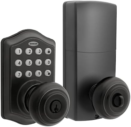 Keyless Entry Door Lock, Electronic Keypad Deadbolt Lock with 50 Codes, Easy to Install, Electronic Deadbolt with 1-Touch Motorized Locking, Great for Home, Bedroom, Garage & Office