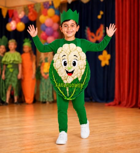 Image of Raj Costume Kids Fruit & Vegetable Fancy Dress Costume | Soft Felt Fruit and Vegetable Cutout Costume for Boys & Girls | School Annual Function