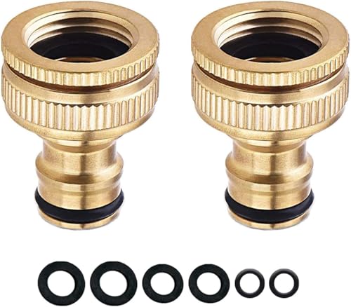 COSORO 2 pack Garden Hose Tap Connector - 3/4 inch & 1/2 inch...
