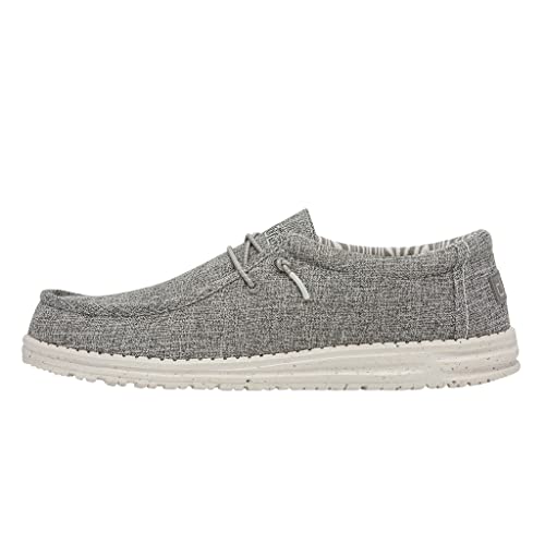 Image of HEYDUDE Men's Wally Eco Linen Iron Size 15 | Men's Shoes | Men's Lace Up Loafers | Comfortable & Light-Weight