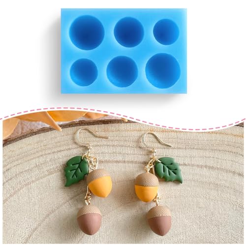 KEOKER Acorn Polymer Clay Molds, Fall Polymer Clay Molds for Jewelry, 3D Polymer Clay Earring Molds for Christmas Polymer Clay Earrings,