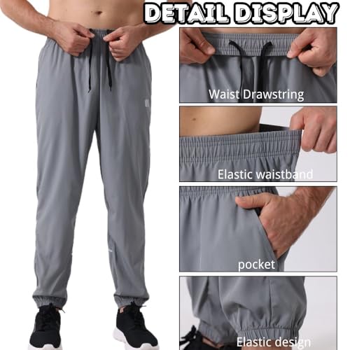Lot de 3 bas de jogging pour hommes avec poches sportives intégrées - 6