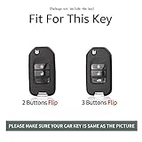 ontto Metal Car key fob cover case Fit for Honda Civic CR-V HR-V Agreement Jade Crider Odyssey 2015-2018 keyring Flip Key Shell Holder bag keychain Accessories 3 button Black - Image 2