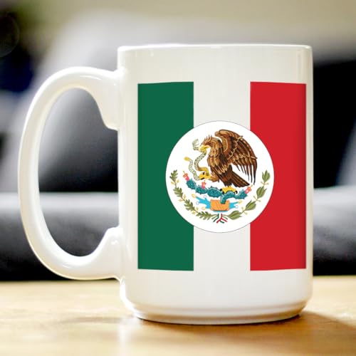 Taza de café bandera de México cerámica 15 oz miniatura 2
