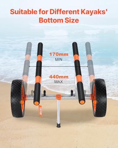 image for VEVOR Kayak Cart, Heavy Duty 450 LBS Load Capacity Kayak Trailer, Deta