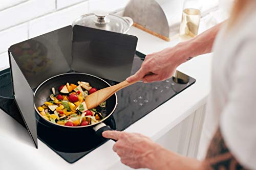 Hic Kitchen 3-Sided Splatter Guard, 9 X 30-Inches Folds Flat To 9 X 10.25-Inches, Carbon Steel #TOP3