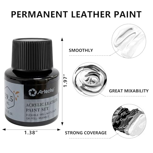 Image of Artecho Black Acrylic Leather Paint 1oz