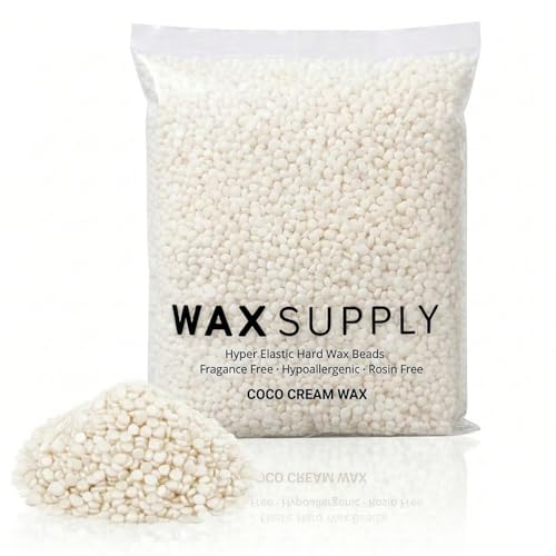 Hard Wax Beads for Sensitive Skin Rosin Free - 2.2lb (1000g) - Hypoallergenic Waxing Beads with Argan Oil & Cocoa Butter - European Formula Professional Brazilian Body Wax- 2.2 lb (1kg)
