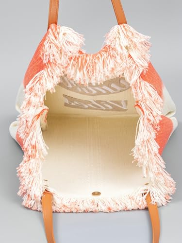 Bolso Tote Canvas Epsion Grande con Flecos y Hombro miniatura 4