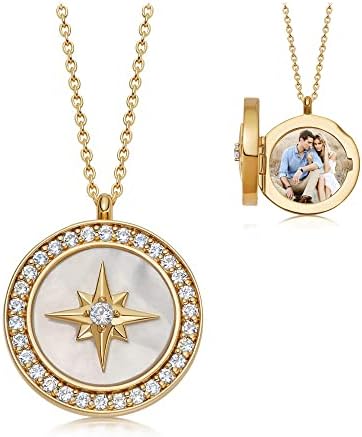Locket Necklace personalized necklaces for women lockets for women that hold pictures necklace North Star photo necklace personalized locket Sterling Silver