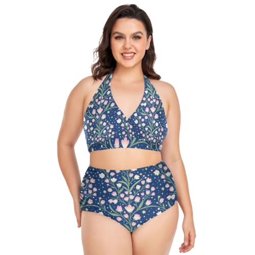 Maillot de bain deux pièces grand choix de tailles L à 4XL FRODOTGV Curvy plissé bleu marine