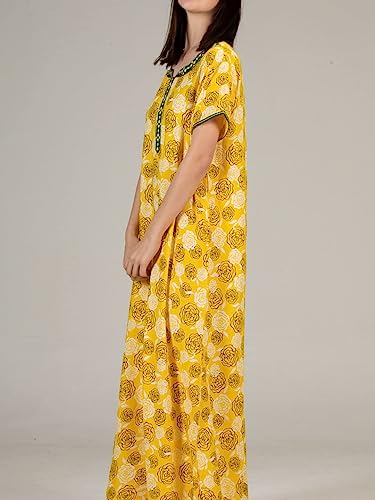 Image of Evolove Women's Viscose Liva Long Maxi Night Gown Nighty Dress with Pocket, Super Soft Comfortable (LNG-Rayon)