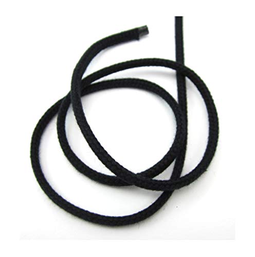 Cordon en coton 4 mm, cordon tressé, sweat à capuche, vendu au mètre, 1 mètre, couture (noir) Cover