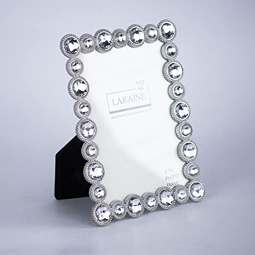 Laraine Picture Photo Frame 4X6 Rhinestones Metal High Definition Glass Display Pictures For Tabletop Crystal Home Decorative Holiday Gift (Clear, 4X6) #TOP1