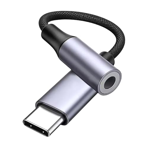 Adaptateur USB C Jack 3.5mm, Trrs Dac Hi-FI avec Microphone Et Commandes Actives, Câble USB C Audio Numérique 4 Pôles, Compatible Casque écouteurs...