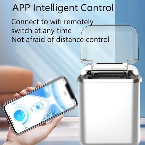 Fabricadora portátil de cubos de hielo para encimera, con cuchara y canasta para hielo, dos tamaños de cubos, control inteligente, para hogar/cocina/oficina/RV miniatura 2