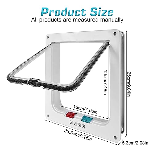 White Safety Pet Cat Door: YOYIAG 25 x 23.5 x 5.5 CM Large Pet Dog Door with Magnet,Flap Door for Pets Large Easy Install Pet Cat Door - Image 2
