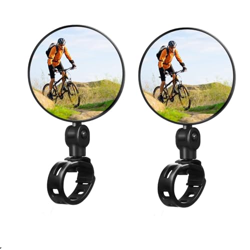 Ceeyoll 2 Piezas Espejo Retrovisor para Bicicleta,360° Adjustable Espejos Retrovisores Manillar,Espejo Retrovisores para Bicicleta de Montaña y Carretera,para Manillar de Bicicletas de Montaña.