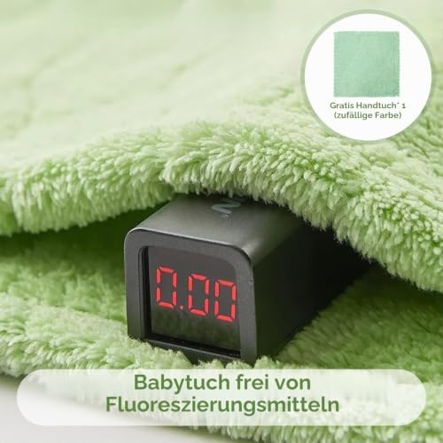 HAGOT Kapuzenhandtuch für Babys, 80x80 cm, Baby Bath Towel, Babybadetuch aus Korallenvliesfür, Babys Neugeborene, Rosa – Ansicht 4