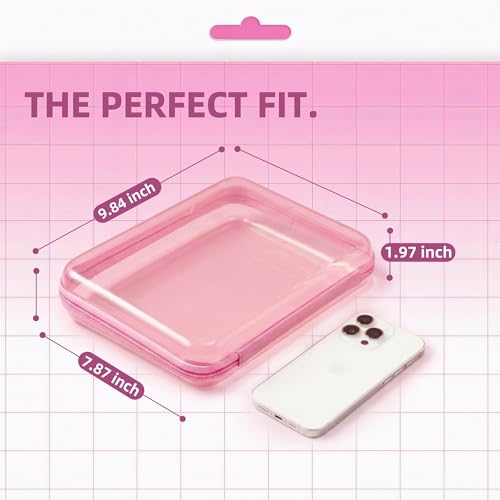 Image of CoiiJoii 3PCS Large Clear Hard Shell Zippered Case, Diaper Bag Organizing Pouches, Waterproof Cosmetic Bag, Kid's Toy Storage Organizer Bins, Pencil Case.