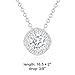 ORROUS & CO Women's 18K White Gold Plated Cubic Zirconia Cushion Shape Halo Pendant Necklace (1.90 Carats)