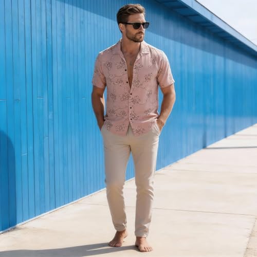 Image of Lymio Men Shirt || Men Embroidery Design Half Sleeve Cotton Shirt (Available Also Packs) (Embro-Flower)