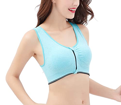 Image of Hiking Gril Women's Zip Front Sports Bra Wireless Post-Surgery Yoga Bras