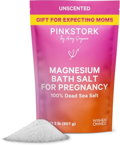 Pink Stork Pregnancy Bath Soak with Pure Magnesium Flakes, Unscented, 2 lb