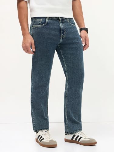 Image of Urbano Fashion Men's Regular Fit Heavy Washed Denim Jeans Stretchable