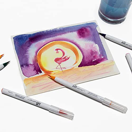 Image of Hello, Artist! Watercolor Brush Markers, 20 Pieces, Flexible Brush Tips, Non-Toxic and Acid-Free