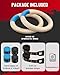 Gonex Gymnastics Rings with Adjustable Number Cam Buckle Straps, Workout Pull Up Olympic Rings for Gym, Full Body Exercise, Outdoor Training, 8.7 ft Straps Non-Slip Rings
