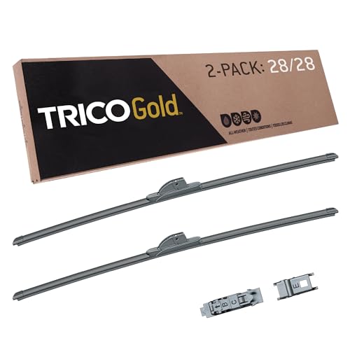 Image of TRICO Gold 28 inch + 28 inch Premium Automotive Replacement Windshield Wiper Blades (Set of 2), Passenger and Driver Side All-Weather Beam Wiper Blades for Select Vehicle Models