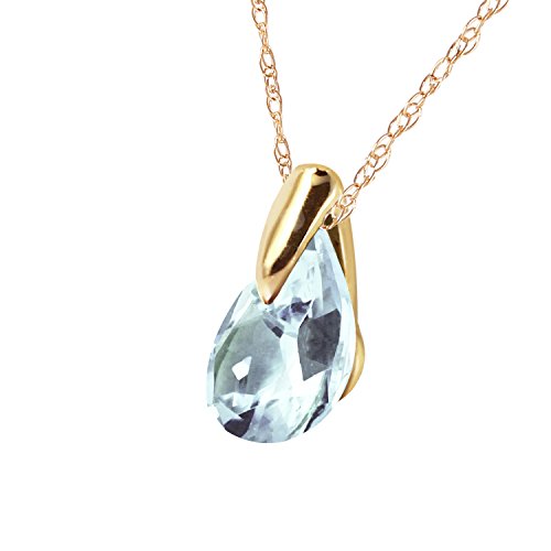 Galaxy Gold GG 0.68 Carat 14k 18" Solid Gold Necklace with Natural Aquamarine2