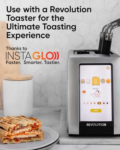 Revolution Panini Press Toaster Accessory Makes Baked Cheese, Paninis, Quesadillas and More in the Toaster Melts Perfectly and Crisp! Safe and Easy to Clean