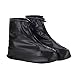 Whose Lemon Women Men Waterproof Shoes Cover Reusable Shoes Covers Rain/Snow Protective Zippered High Elastic Fabric Thicken Sole Slip-resistant Wear-resistant Shoes Covers Black XXL