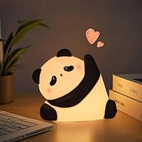 Wastou Silicone Panda Night Light,3-Level Dimmable Brightness Nursery Nightlight with 30 min Timer, Rechargeable Soft Silicone Besides Lamp,Perfect Nursery Rooms Decor for Babies, Girls