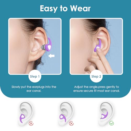 Swimming Ear Plugs for Kids, 3 Pairs Waterproof Reusable Silicone Swim Ear Plugs for Pool Bath Showering Surfing for 4-12 Years Olds Children