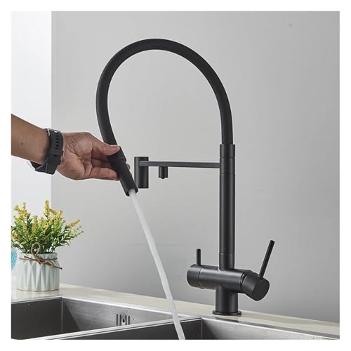 Mélangeur de robinet filtré double bec pour éliminer le calcaire et purifier l'eau