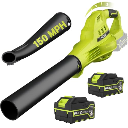 Leaf Blower Cordless with 2X 4.0Ah Batteries and Charger, 60Mins