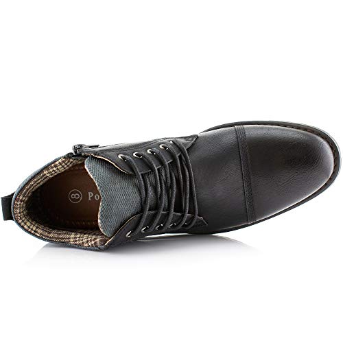 Image of Polar Fox Men's Casual Cap-Toe Ankle Boot Collection | Lace-Up Work, Combat, and Chukka Styles