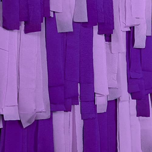 PartyWoo Serpentinas de Papel Crepom 4 Rolos 328 Pés, Pacote de Tons de Papel Crepom Roxo para Decor