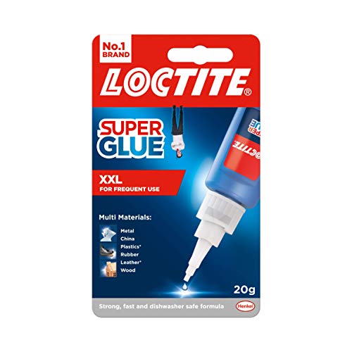 Image of Loctite XXL, Strong All Purpose Liquid Adhesive for Accurate Repairs, controlled application on hard to reach surfaces, bonds in seconds, waterproof, multi material, DIY, super glue, 20g*2