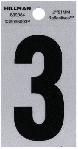 Hillman 839384 2" Black and Silver Reflective Poly-Film Adhesive Number 3