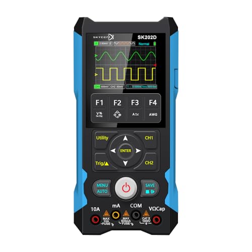 Image of ET202D 3 in 1 Handheld Oscilloscope Multimeter DDS Generator, 2 Channels, 80MHz Bandwidth, 200MSa /s Sampling Rate, 6000 Counts, Voltage, Current, Capacitor, Resistor, Diode Test