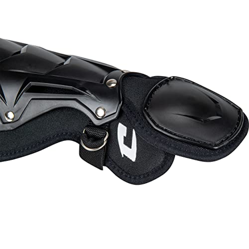 Champro Optimus Mvp Single Knee Baseball Catcher’s Leg Guards, 12" Shin Length, Black, Cg112B #TOP3