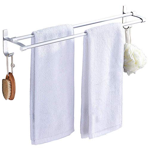 Double tringle porte-serviettes compacte 50CM pour optimiser les petits espaces